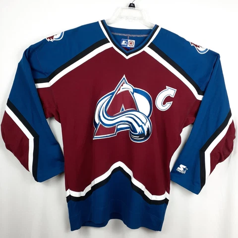 JOE SAKIC Colorado Avalanche Vintage NHL Hockey Starter Jersey Blue #19 Mens XL Cover