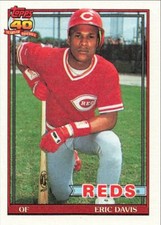 1991 Topps Baseball Eric Davis Cincinnati Reds #550