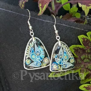 Pendientes Pysanka. Cáscara de avestruz. Huevo de Pascua estilo. Pysanky hecho a mano por Halyna - Imagen 1 de 8