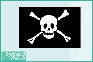 JOLLY ROGER Pirate Flag #1 Vinyl Decal Skull & Crossbones Sticker CUSTOM SIZES - Picture 1 of 1