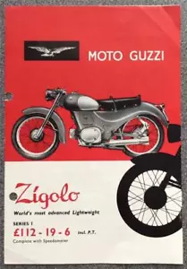 MOTO GUZZI ZIGOLO MOTORCYCLE Sales Leaflet Undated Series I & II - Picture 1 of 2