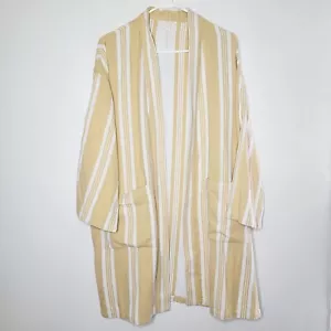 Eileen Fisher Cardigan oversize cotone donna giallo medio tasche spiaggia - Foto 1 di 11