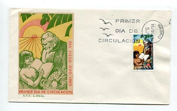 D27782 Spain FDC S.F.C. A316 San Diego - Image 1 of 1