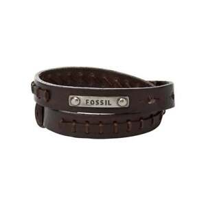FOSSIL Mens Bracelet JF87354040 Leather Brown