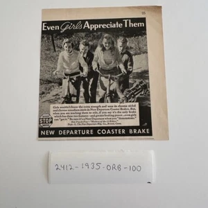 Nuovo Sottobicchiere Partenza Freno Ragazze Equitazione Bici Pubblicità Stampa d'epoca 1935 - Foto 1 di 4
