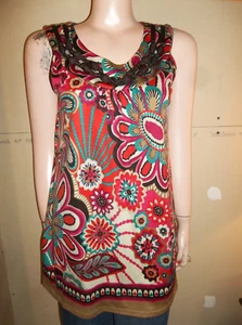 REQUIREMENTS SLEEVELESS COLORFUL FLORAL TUNIC SHIRT  MEDIUM NEW - Bild 1 von 2