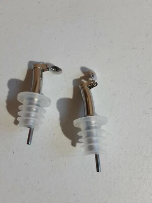 Stainless Steel Pourer Pour Spout for Olive Oil Wine Bottle with Flip Top 2 Pack - Image 1 of 3