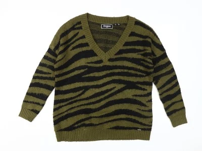 Superdry Women's Green Animal Print Pullover Jumper - Image 1 of 4