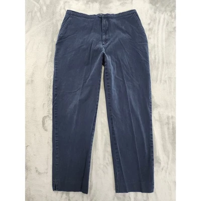Pantalones al tobillo vintage Eddie Bauer tiro alto pierna cónica talla 12 azul preppy oficina Foto 1 de 4