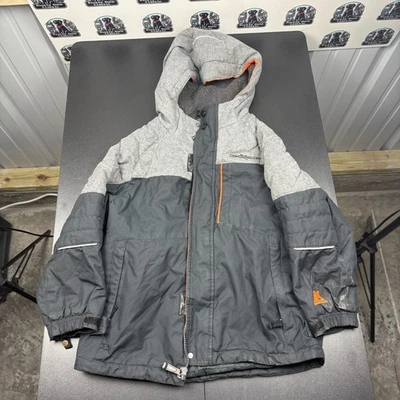 Chaqueta de invierno ZeroXposur para niños talla L 7 abrigo con capucha gris negro naranja ribete cálido Foto 1 de 4