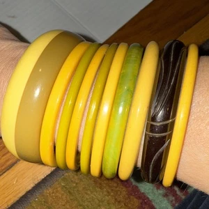 10 Bakelite Bangle Bracelets Simichrome Tested Guaranteed Bakelite - Picture 1 of 5