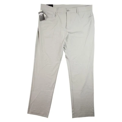 Callaway 裤子牛仔裤男式 38x30 灰色弹力高尔夫性能高腰 96 美元全新 — 第 1/4 张图片