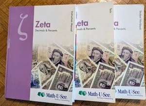 Zeta Math-U-See Instruction Workbook Tests Homeschool - Imagen 1 de 5