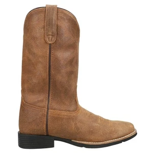 Roper Monterey Embroidered Square Toe Pull On Cowboy Mens Brown Casual Boots 09 - Picture 1 of 5