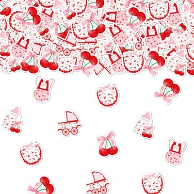 200 PCS "She's the Cherry on Top" Baby Shower Confetti for Girls Table Decor - Image 1 of 4