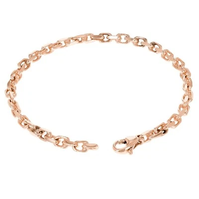 10k Rose Gold Solid Handmade Link Anchor Chain Bracelet 7.5" 4.5mm 12.3 grams - Image 1 of 3