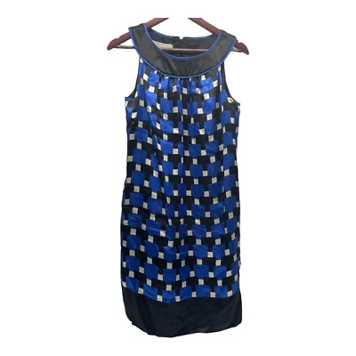 Maggy London Women’s 10 Blue Black 100% Silk Dress - Image 1 of 4