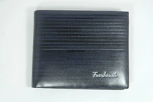 Wallet Blue Bifold New Leather With Card Holders - Picture 1 of 3