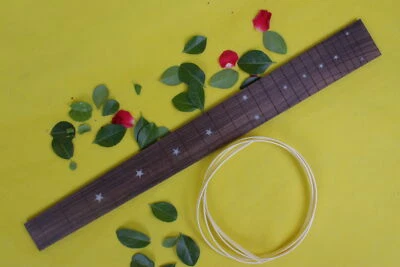 25.5 - Inch 24 - Fret Rosewood Electric Guitar Fretboard w/ White Stars Inlay - Image 1 of 4