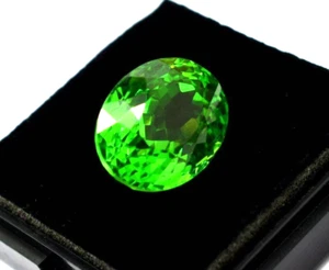 Natural Dark Green Peridot Oval Cut Bigg 44 CT Certified Peridot Loose Gemstone - Picture 1 of 4