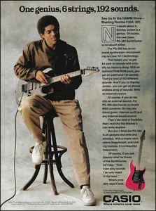 Stanley Jordan 1989 Casio PG-380 Sintetizador Guitarra Anuncio 8 x 11 Publicidad Impresión - Imagen 1 de 1
