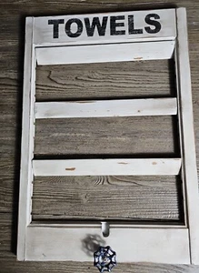 Einzigartiges Vintage Handtuchhalter Rollläden Shabby Chic Landhaus Bad Frottee - Bild 1 von 10