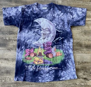 Vtg 1995 Grateful Dead Purple Tie Dye T-Shirt Till The Morning Comes Moon Size L - Picture 1 of 18