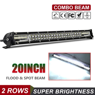 BRAVEWAY 20INCH 126W Led Light Bar Flood Spot Work for Driving Offroad 4WD Truck Atv UtE