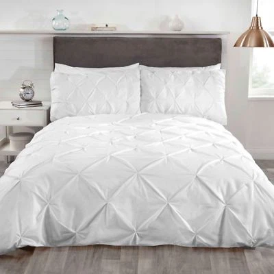 Balmoral Pin Ricamo Bianco Set Copripiumino Singolo Lusso Biancheria da Letto - Immagine 1 di 3