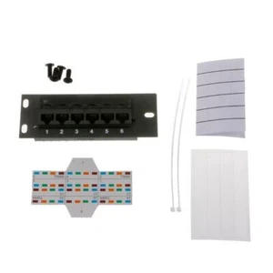 6 Port CAT5 CAT5E Patch Panel RJ45 Networking Wall Mount Rack Mount Bracket - Photo 1/11