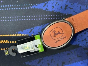 NEW! John Deere Logo Embossed Weave Stitched Leather Belt Mens Sz 38 Brown  - Picture 1 of 5