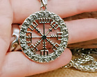 Vegvisir Necklace Viking Compass Norse Runes Pendant Vikings Protection Amulet