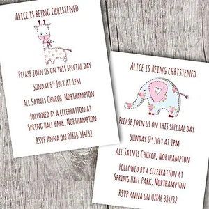 Personalised Invitations • Christening ~ Baptism ~ Naming Day • Girl Vintage  - Picture 1 of 1