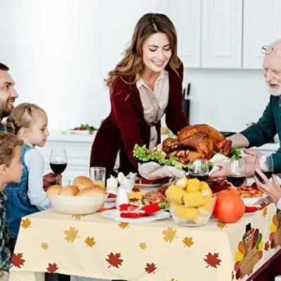 Mantel desechable de plástico Gatherfun Turquía suministros de fiesta de Acción de Gracias Foto 1 de 4
