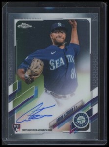2021 Aaron Fletcher Topps Chrome #RA-AF On-Card Rookie Autographs - Mariners