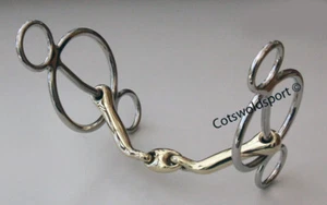 Tongue Saver Cartwheel 3 Ring Gag Pessoa German Silver Horse Bit - Imagen 1 de 1