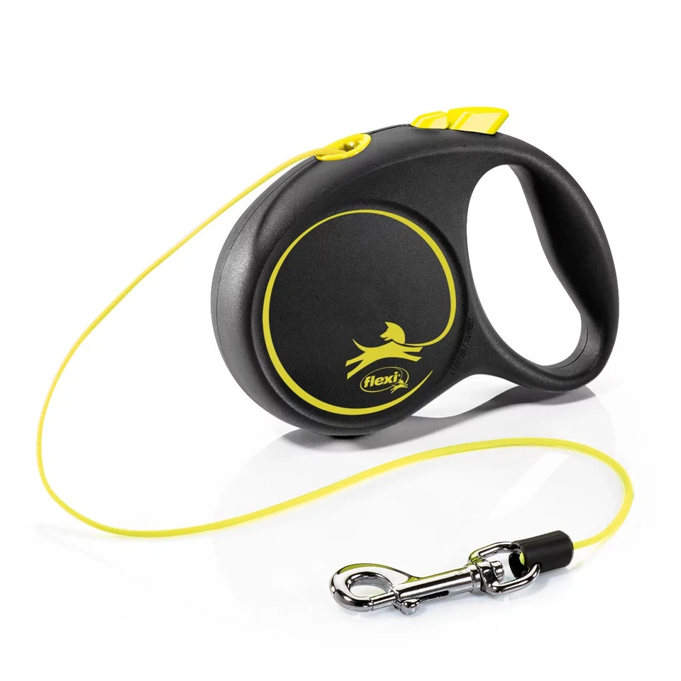 Flexi FU02C3 Laisse Black Design Cord Neon Extra Small 3m Retractable Dog Leash