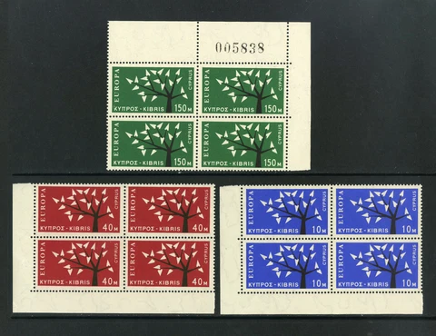 M8202 Cyprus 1963 SG224/6 - 1963 Europa in corner blocks of 4 Cover