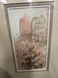 Annette Bush - 1988 Original Aquarell "DAISY PATH" handsigniert 7"X4" - Bild 1 von 6