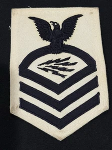 Early WW2 USN Radioman Chief Petty Officer Rate White Twill Patch - Picture 1 of 13