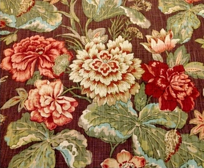 Waverly Ballad Bouquet Fabric Floral Crafts Linen Blend 49" W X 65" L Remnant - Image 1 of 4