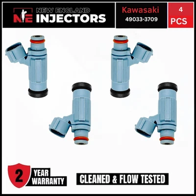 OEM 49033-3709 Fuel Injectors Set of 4 for 12-23 Kawasaki Jet Ski Ultra 300 LX - Image 1 of 4