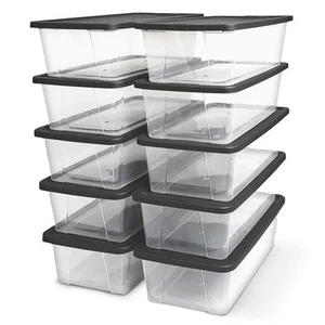 Homz Snaplock 6 Quart Clear Organizer Storage Container Bin with Lid (10 Pack) - Picture 1 of 9