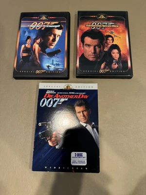 Set of 3 Bond, Tomorrow Never Dies & Die Another Day, World is not Enough DVD - Image 1 of 4