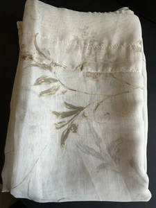 Set of 6 Vtg Curtains Sheer Botanical Panels 56”x 85” Beige Floral Rod Pocket - Picture 1 of 20