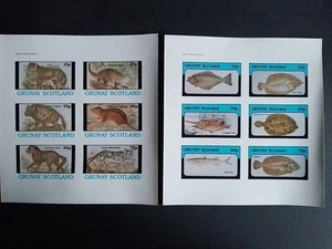 Grunay Scotland Série Bloc Loup Hyene Poisson MNH Neuf Micronation ND IMPERF - Picture 1 of 1