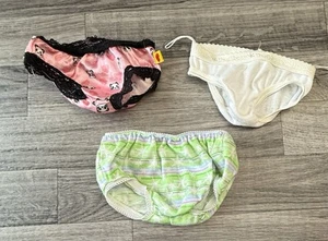 Build A Bear Cotton And Silk Underwear Panties Pink White Green 3 Set Teddy Lot - Picture 1 of 4
