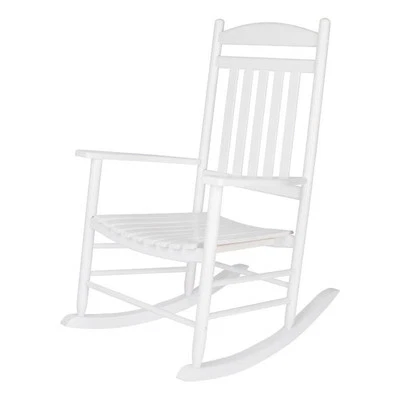 Shine Company Traditional Hardwood Indoor/Outdoor Porch Rocker in White - Image 1 of 4