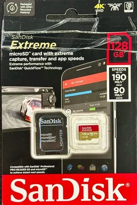 SanDisk 128GB Extreme microSDXC UHS-I Memory Card with Adapter - Image 1 of 4