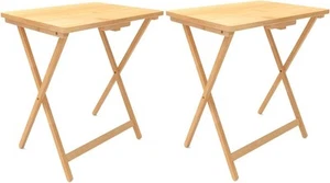 Fully Assembled Folding TV Tray Table Set of 2, Natural Bamboo Foldable TV Tr... - Picture 1 of 9